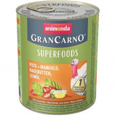 Корм консервований Superfoods Animonda індичка мангольд шипшина лляна олія для дорослих собак 800 г